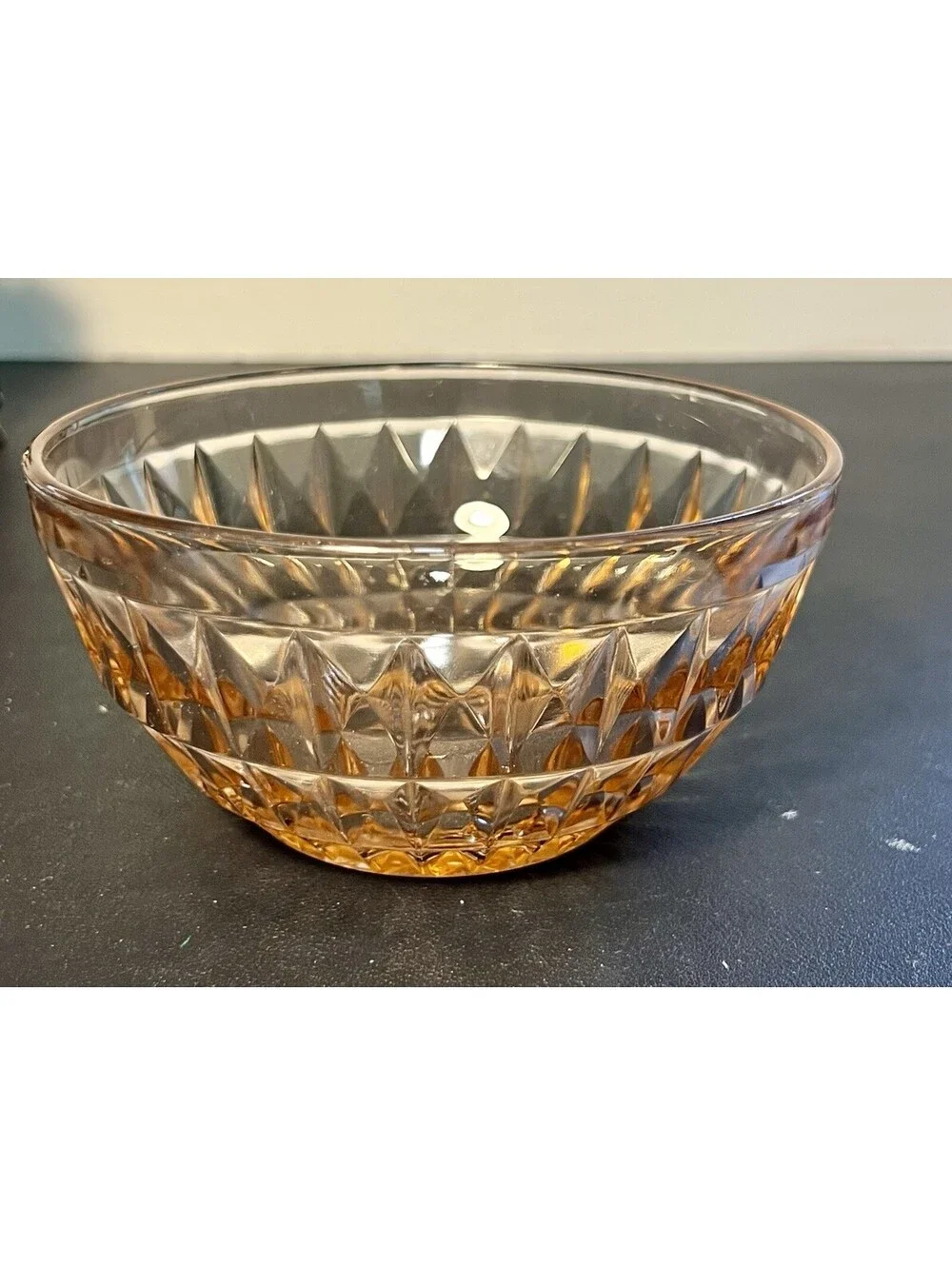 Jeannette 1940s Small Bowl Windsor Diamond Pink Depression Glass, 5.5x2.75”